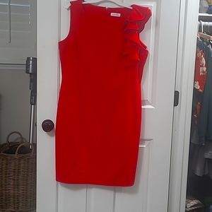 Red, fun, lined Calvin Klein Dress